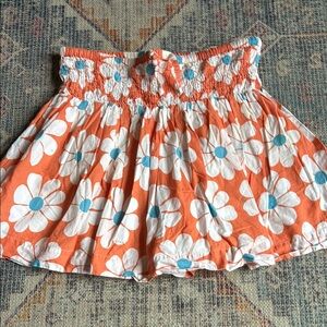 Mini Boden Orange Smocked Bubble Mini Skirt